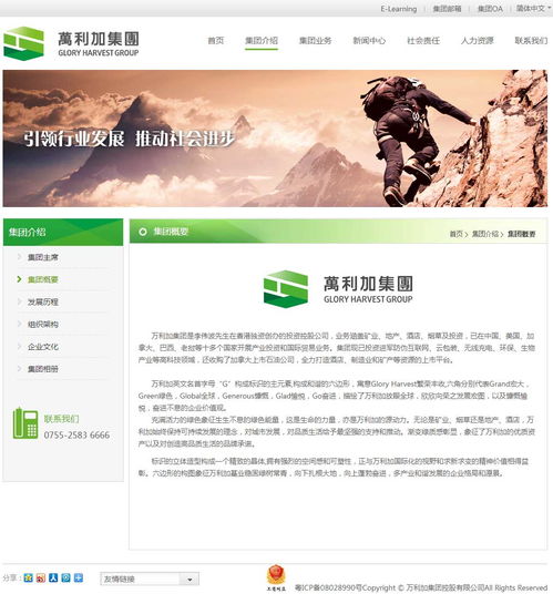 深圳萬利加集團萬戶網絡網站建設合作項目